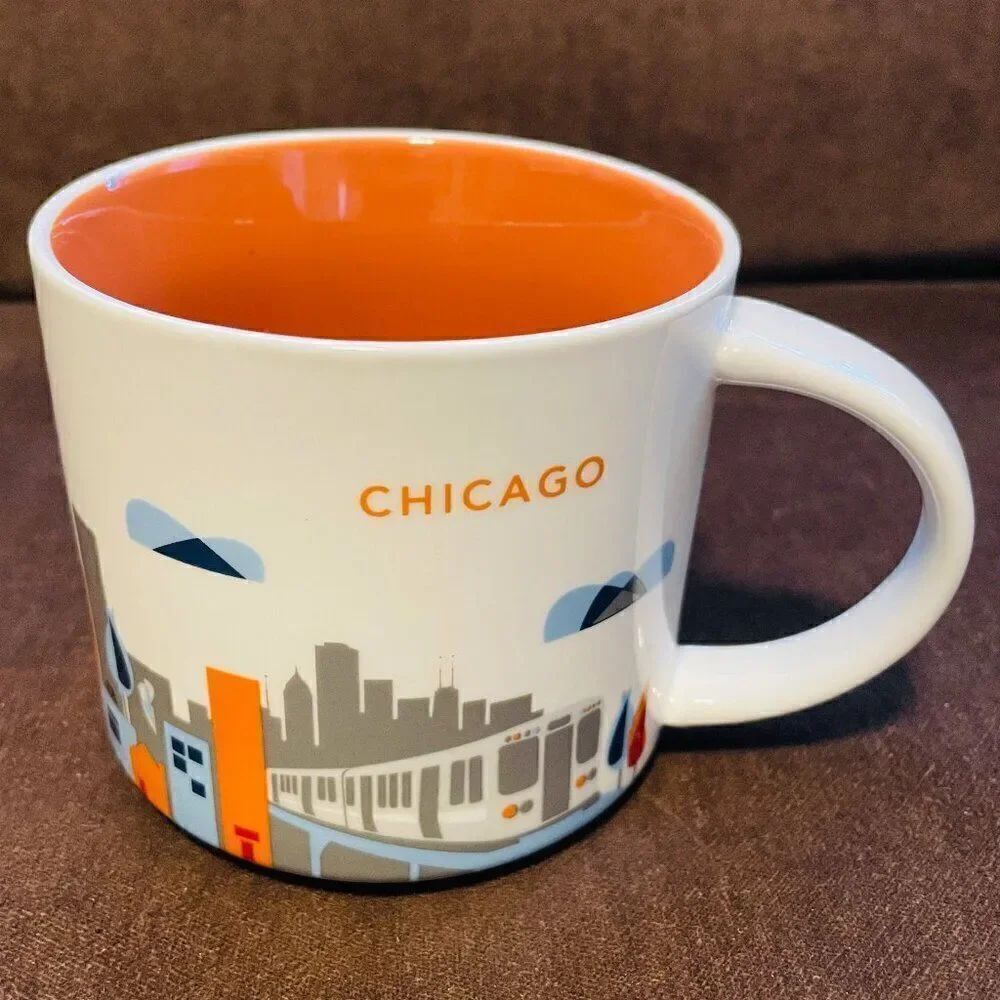 Starbucks YOU ARE HERE Collection 2015 CHICAGO Coffee Cup Mug 14 Oz.โC-town